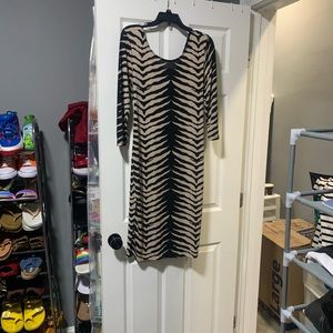 Striped, criss cross back dress